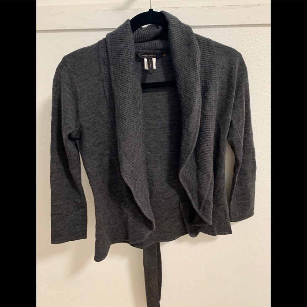 BCBG Grey wool cardigan jacket XS